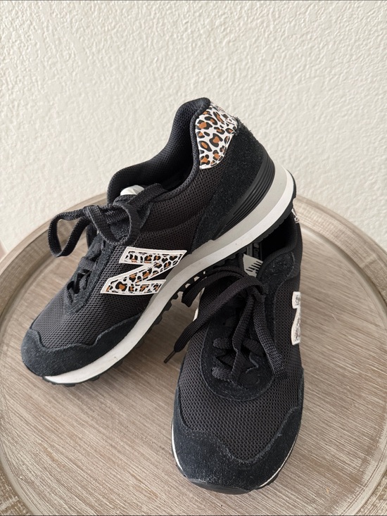 New Balance Shoes - New Balance  515 Women's Black Sneakers with Leopard Print Accents